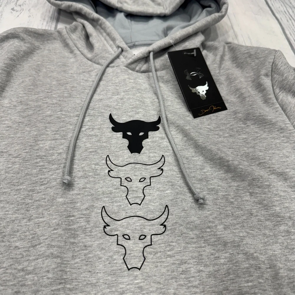NWT Under Armour Project‎ Rock Rival Hoodie M Sweatshirt Gray Men Gym Workout